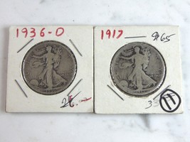 Lot of 2 Standing Liberty Half Dollar 1917, 1936 Coins E6861 - $49.50