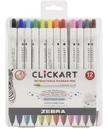 Zebra Click Art 0.6mm Bullet Point Marker Pens 12/ - £18.37 GBP