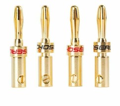 Banana Speaker Plug Connector Gold Plated Copper Audio Amplifiers Wire Adapter - £12.96 GBP