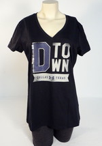 Women&#39;s Under Armour Dallas Texas Black V-Neck Vintage Short Sleeve Tee ... - $22.27