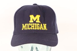 Vintage 90s University of Michigan Spell Out Adjustable Snapback Hat Cap Blue - £22.90 GBP