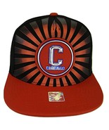 Chicago Men&#39;s Striped Cotton Patch Style Adjustable Snapback Baseball Ca... - £11.95 GBP