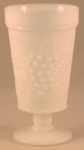 White Glass Footed Tumbler in Harvest Grape Pattern - Vintage - £5.33 GBP