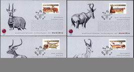 Namibia. 2014. Medium Antelopes of Namibia (Mint) Set of 4 Maxi Cards - $10.38