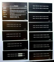 Rocky Pinball Machine Game Score Instruction Card Set Original NOS 1982 - £23.09 GBP