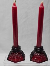 AVON 1876 CAPE COD RUBY Dual Purpose Single Light Candlesticks By Wheato... - $241.07 MXN