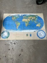 Vintage Rand McNally World Portrait Map Wall Poster 52&quot; x 34&quot; full color - £9.30 GBP