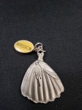 Vintage IMPRESSION Pewter Lady&#39;s Ball / Wedding Gown Pendant Key Chain. ... - $36.07 CAD