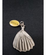 Vintage IMPRESSION Pewter Lady&#39;s Ball / Wedding Gown Pendant Key Chain. ... - $36.24 CAD