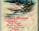 Moonlight Snowy Cabina Motivo Un Merry Christmas Poesia Happy New Year DB - £5.72 GBP