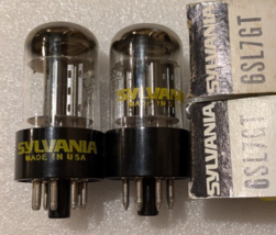 6SL7GT Sylvania Matched Pair Tubes NIB NOS Test Black Plates Top Halo Ge... - $55.00