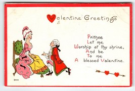 Valentine Postcard Victorian Couple Bergman Series 8002 Vintage 1913 Embossed - £8.67 GBP