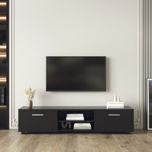 Black TV Stand for 70 Inch TV Stands, Media Console Entertainment Center TV - £149.95 GBP