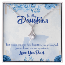 To My Daughter You Are My Miracle From Dad Alluring Ribbon Necklace Mess... - £52.92 GBP+