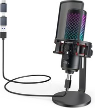 Zealsound Gaming Microphone, Live Rgb Usb Condenser, Metal Pop Filter. - £72.69 GBP