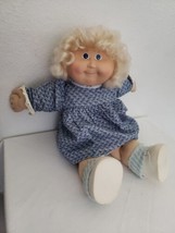 1986 Cornsilk Kid Cabbage Patch Doll Blonde Hair Blue Eyes Blue Flower Dress CPK - £29.18 GBP