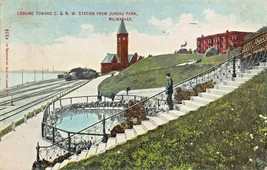 Milwaukee Wi ~ Chicago &amp; N.W. Railroad Station Juneau PARK-1909 Map-
show ori... - £7.32 GBP