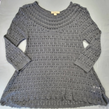Nine West Vintage America Women Sweater Size S Gray Whimsy Goth 3/4 Sleeve Knit - £10.07 GBP