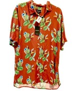 Barney Cools Medium Parrots And Floral Tropical Hawaiian Button Down Shi... - £39.09 GBP