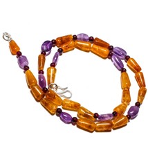 Yellow Aventurine Natural Gemstone Beads Jewelry Necklace 17&quot; 107 Ct. KB-553 - £8.68 GBP