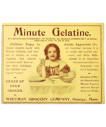 Whitman Minute Tapioca Gelatine 1897 Advertisement Victorian Desserts AD... - €17,16 EUR
