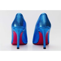 The Maple Sax Blue Leather Pump Fuchsia Sole Women Shoe image 3