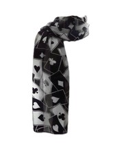 New Company Womens Playing Cards Poker Scarf - Black - One Size - £11.64 GBP