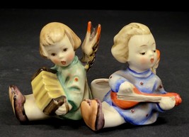 Hummel Angels Candle Holder Figurines 38/39 Playing Instrument Germany SET OF 2 - £35.26 GBP