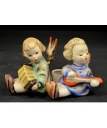 Hummel Angels Candle Holder Figurines 38/39 Playing Instrument Germany S... - $61.02 CAD