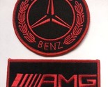MERCEDES BENZ AMG SEW/IRON PATCH BADGE UNIFORM BLACK RED RACING FORMULA 1 - $16.82