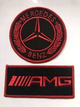 MERCEDES BENZ AMG SEW/IRON PATCH BADGE UNIFORM BLACK RED RACING FORMULA 1 - £13.40 GBP