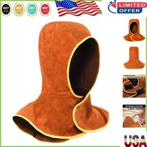 Durable Leather Welding Cap with Extra Neck Drape - Flame Retardant Safety - $700.34 MXN