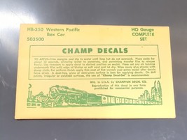 Vintage Champ Decals No. HB-350 Western Pacific WP Boxcar HO Set - £11.90 GBP