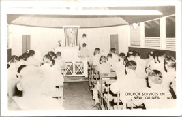 Vtg Postcard RPPC Grogan Photo - Church Services in New Guinea - Unused - £9.79 GBP