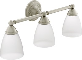 Moen Yb2263Bn Brantford 3-Light Dual-Mount Bath Bathroom Vanity, Brushed Nickel - £206.05 GBP