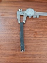vintage NOS MCM 6CM black genuine leather watch strap silver buckle - $9.90