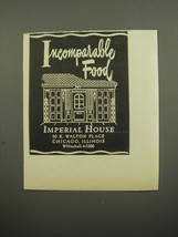 1951 Imperial House Restaurant Ad - Incomparable food - £14.53 GBP