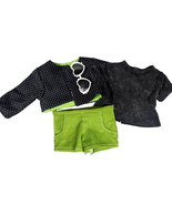 Doll Outfit 4-Piece Green Corduroy Black Glasses Shirt Set Fits American... - $14.99