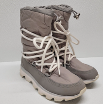 Sorel Womens Kinetic Waterproof Cold Weather Platform Boots Grey White N... - $60.48
