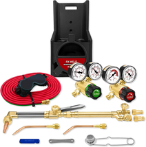 Portable Tote Brazing Hvac Torch Kit Oxy Acetylene Torch Set, Cylinders ... - $388.22