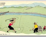 Artist Signed Dave Breger Mister Breger on Vacation Golf UNP Chrome Post... - $2.92