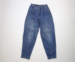 Vintage 90s Liz Claiborne Womens 6 Distressed Pleated Tapered Leg Denim Jeans - £32.11 GBP