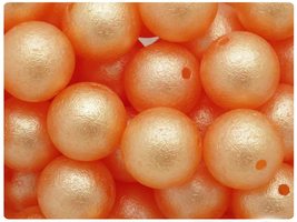 BeadTin Orange Textured Pearl 20mm Round Plastic Craft Beads (10pcs) - $2.59
