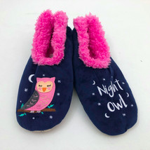 Snoozies Women&#39;s Night Owl Blue &amp; Pink Slippers Medium 7/8 - £10.30 GBP