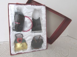 Mini Handbag Ornaments Set Of 4 Purses Boxed J.C. Penneys - £19.43 GBP