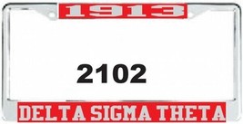 Delta Sigma Theta Sorority  License Plate Frame Silver Divine 9 Frame #10 - $28.42