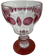 Cranberry Flash Indiana Glass Colony Classique Water Goblet Oval Dot Des... - $9.89