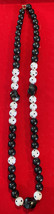 Black and White Beaded Necklace - Unique Design - Approx 24&quot; - £6.25 GBP