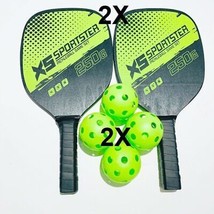Pickleball Paddle Set with 4 Rackets 8 Balls and 2Carry Bag SHIP OUT FRO... - $59.77 CAD