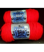 Lot of 2 Skeins I Love This Yarn, FIRE ALMOND, Acrylic, 7 oz, 355 yds. - £19.43 GBP